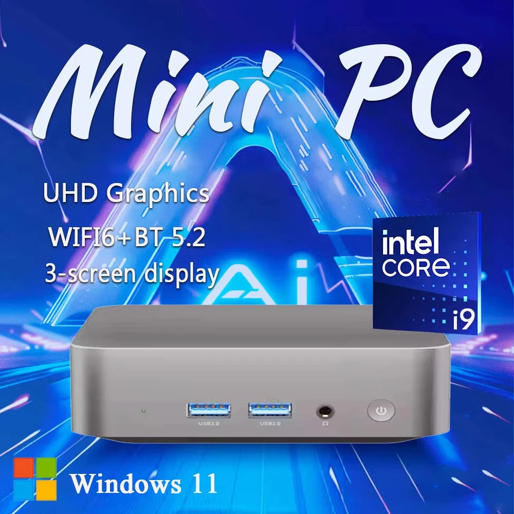 Gaming Mini PC Windows11 Intel Core i9 8950HK/N5095A 16GB DDR4 1TB 2TB WiFi6 M.2 SSD UHD Graphics 1000Mbps Ethernet Mini PC