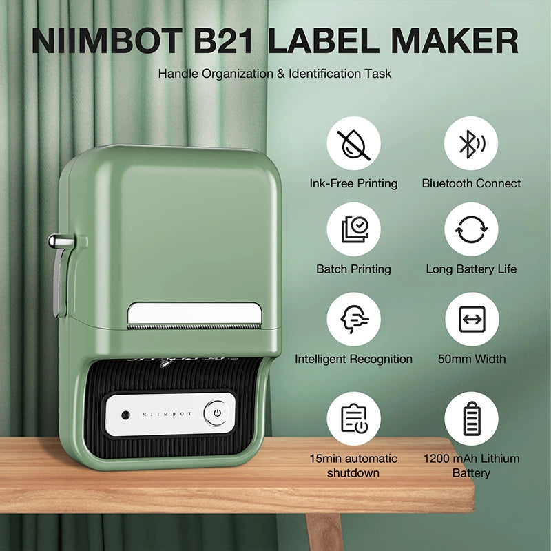 Niimbot B21 Mini Portable Thermal Label Printer Mini Adhesive Sticker Printers for Home Office  For Mobile Phone NEW