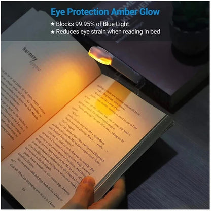 LED USB Rechargeable Book Reading Light Brightness Adjustable Eye Protection Clip Book Light Portable Bookmark Read Light