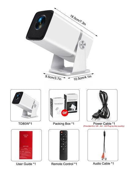 4K Full HD Projector FHD TD80W Android WiFi 3D Home Theater TD80 Portable Beam Projector Meeting Video Movie PK HY320